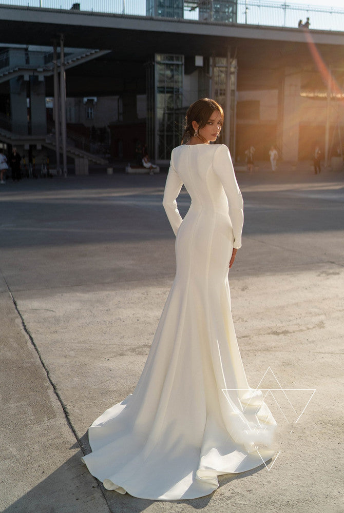 Temperament Socialite White Wedding Dress Bridal Toast Dress