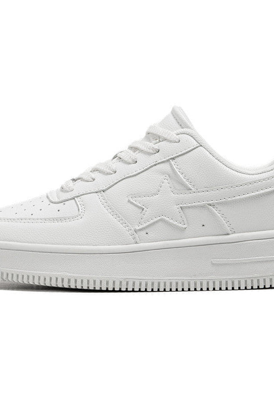 Thick Soled White Casual Sneakers For Men