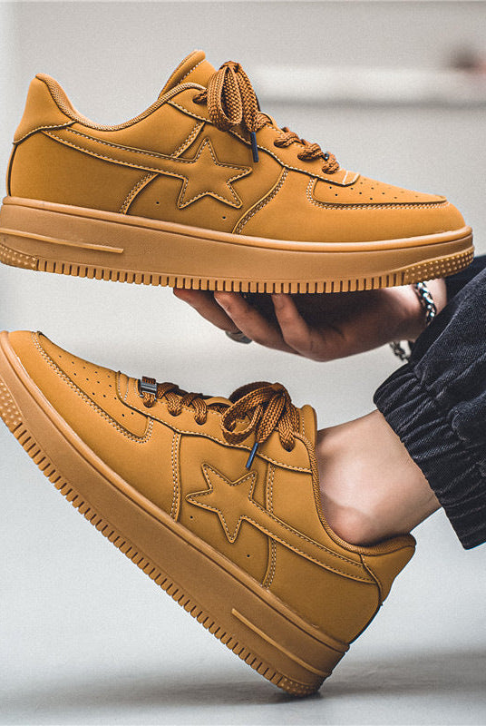 Thick Soled White Casual Sneakers For Men