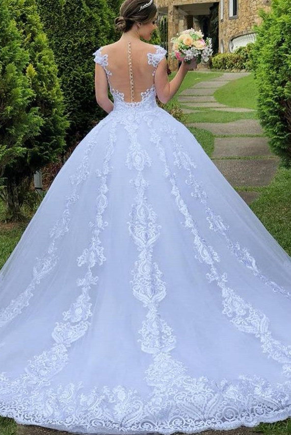 Vintage Lace White Wedding Dress