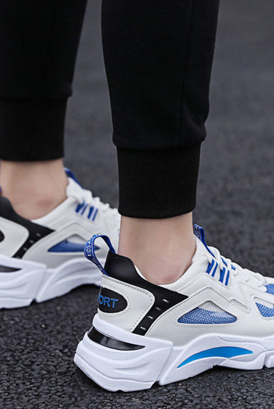 White Sneakers Men Non Slip Walking Running Shoes Sports