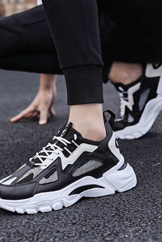 White Sneakers Men Non Slip Walking Running Shoes Sports