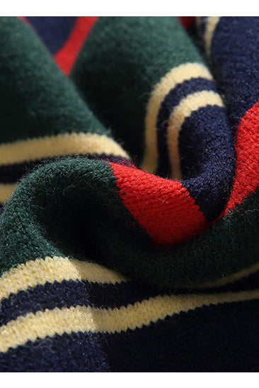 Winter Couples Wear Trendy Striped Sweaters For Men And Women