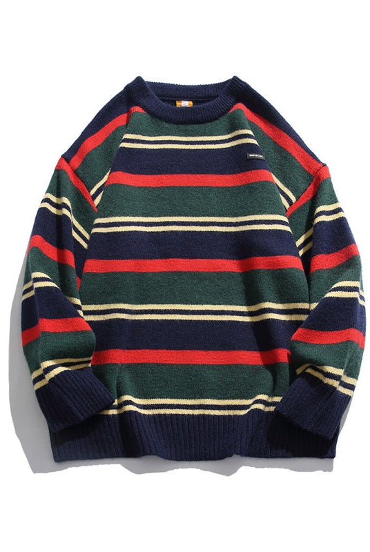 Winter Couples Wear Trendy Striped Sweaters For Men And Women