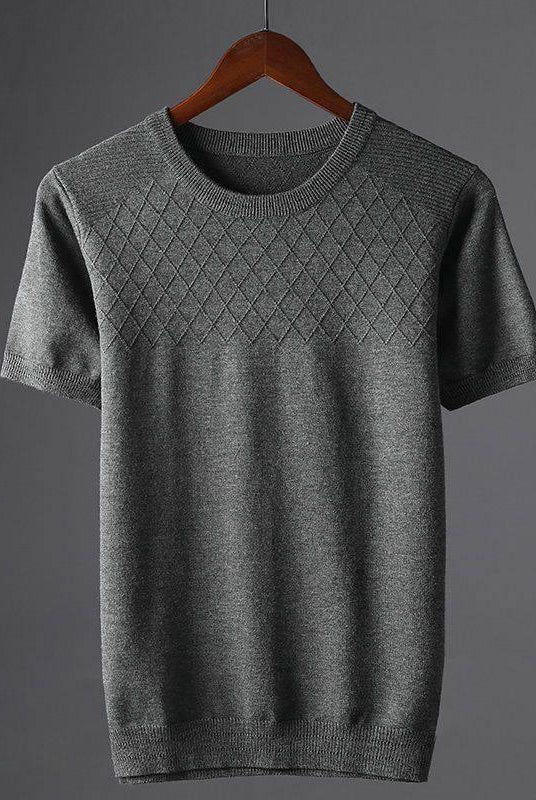 Winter Thick Style Round Neck Pullover Men's Elbow-sleeved Top Sweater
