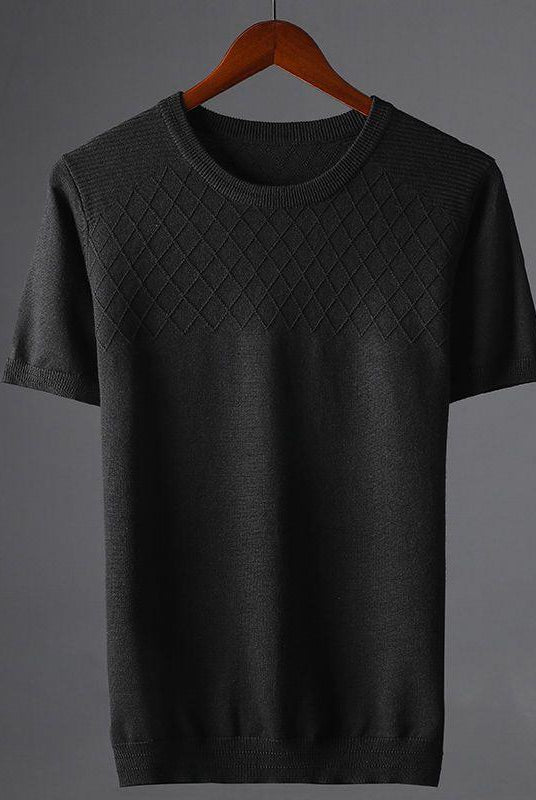 Winter Thick Style Round Neck Pullover Men's Elbow-sleeved Top Sweater