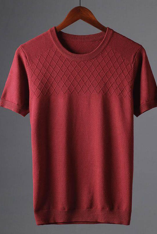 Winter Thick Style Round Neck Pullover Men's Elbow-sleeved Top Sweater