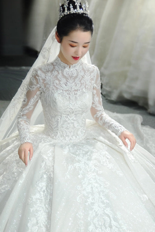Women's Luxury Starry Sky Trail Bridal Dress