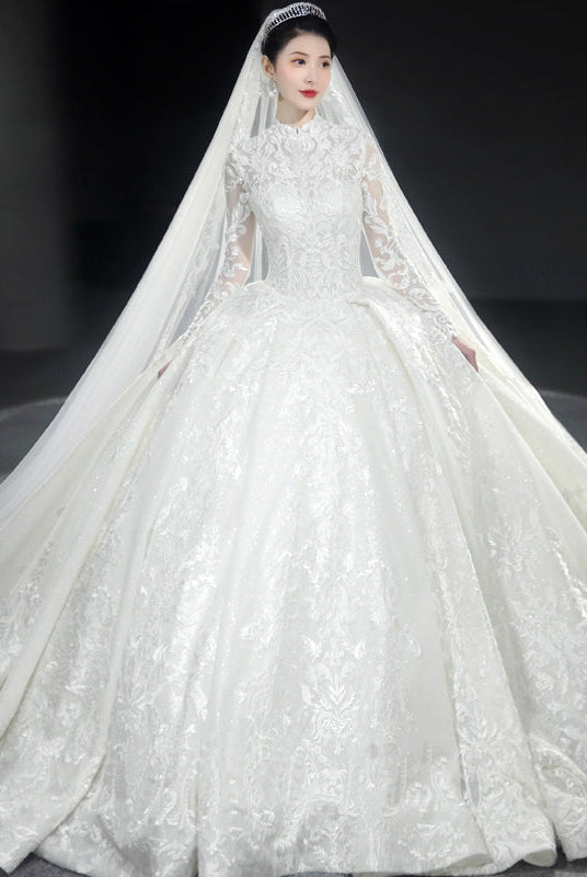 Women's Luxury Starry Sky Trail Bridal Dress