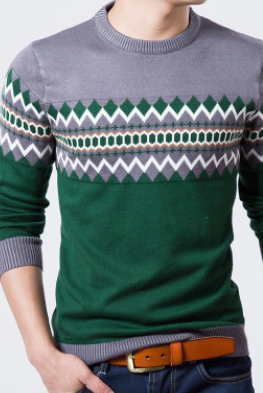 autumn and winter color matching sets of sweaters slim round neck long sleeve bottoming shirt color matching sweater sweater men