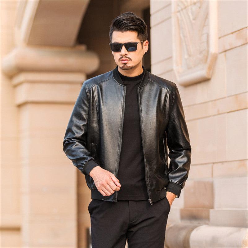 Men's Leather Jackets Spring And Autumn Plus Cashmere Men's Loose - Bloomjay