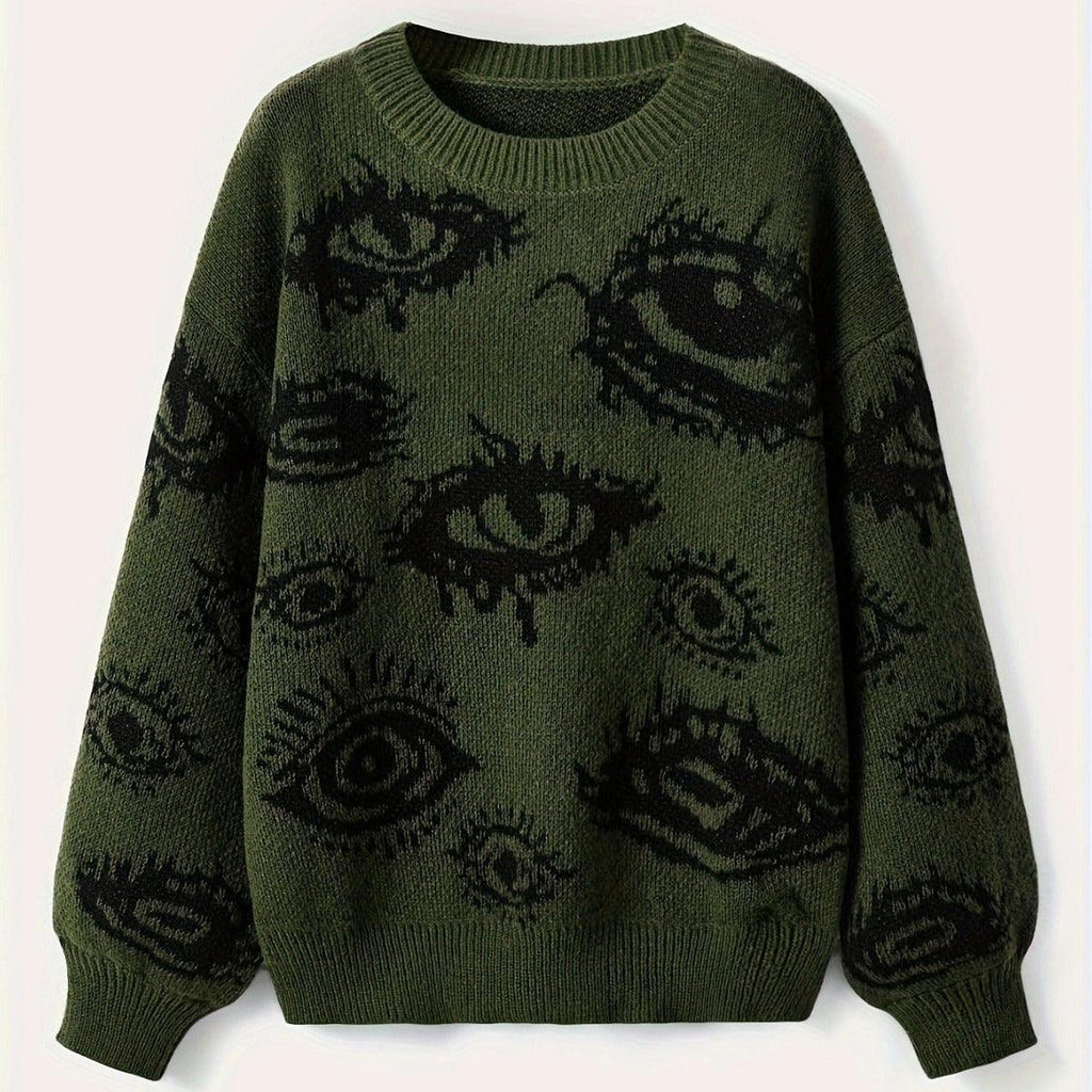 Cool Contrast Color Top All-matching Knitted Sweater - Bloomjay