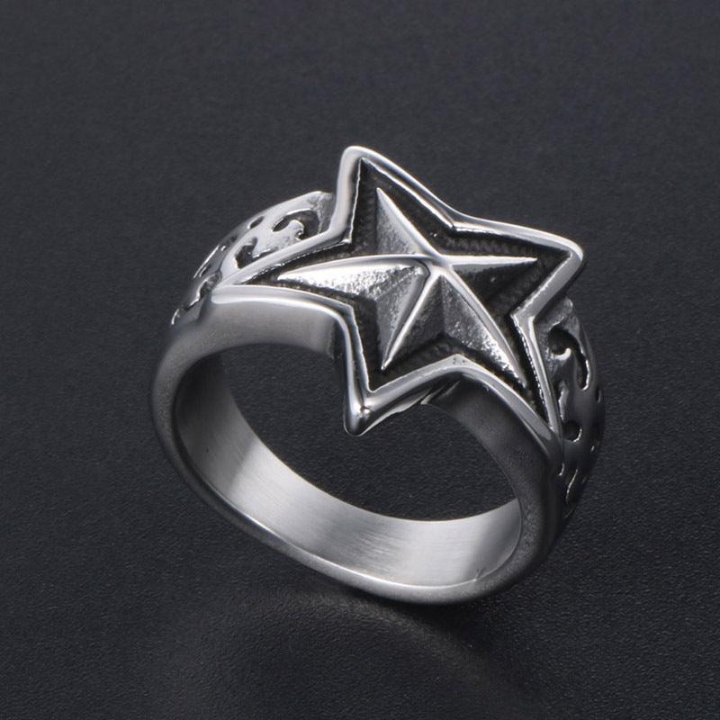 Adorn yourself with our stainless steel star ring, a versatile and stylish jewelry piece designed for both men and women. - Bloomjay