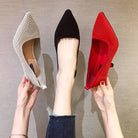 Fashion High-heeled Flying Woven Pointed Pumps Women's Stiletto Mid-heeled Women - Bloomjay