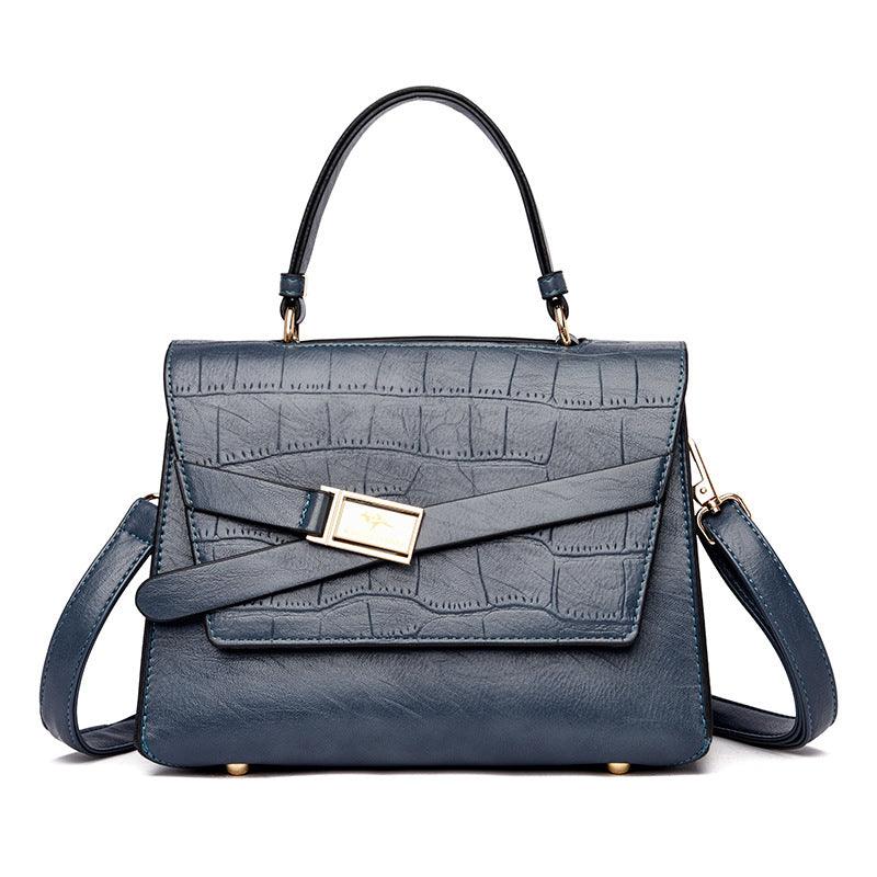 Large Capacity Leather Handbags Purses Fashion Stone Pattern Shoulder Crossbody Bag - Bloomjay