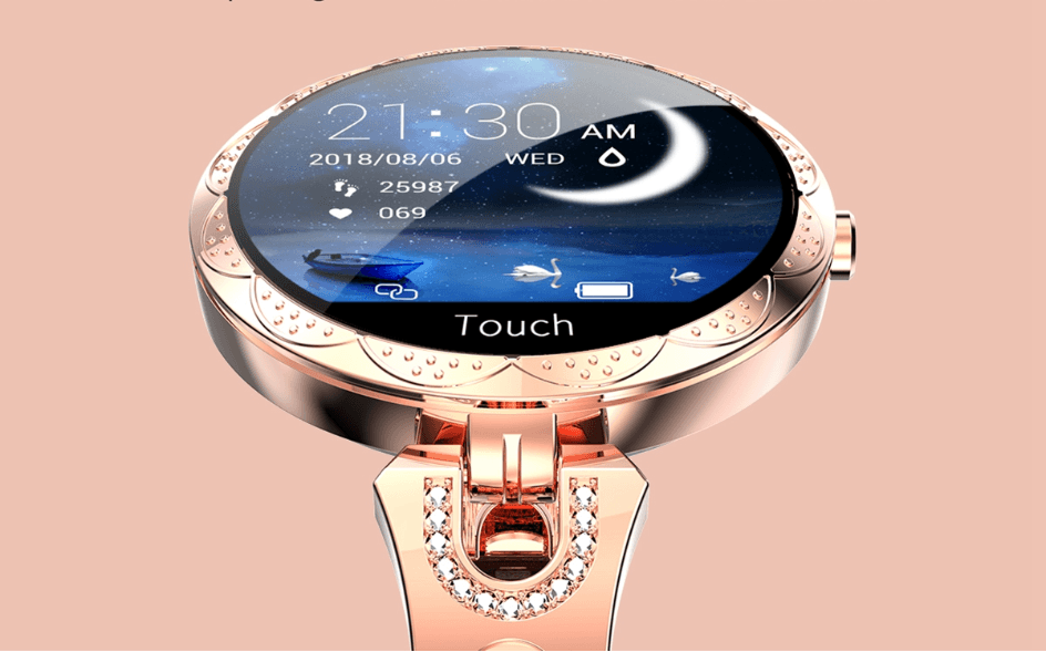Fashion Women's Smart Watch Waterproof Wearable Device Heart Rate Monitor Sports Smartwatch for Women Ladies - Bloomjay