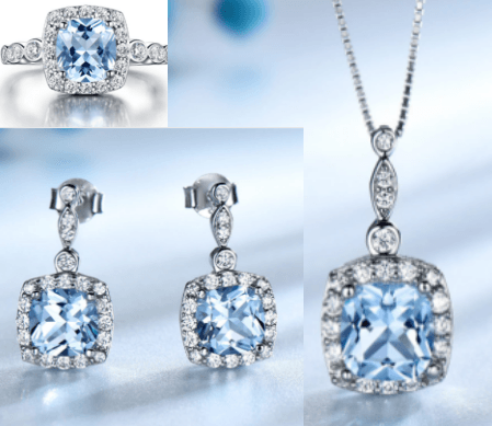 Adorn yourself in chic elegance with our S925 Sterling Silver Blue Topaz Jewelry Set, a perfect fusion of fashion and sophistication. - Bloomjay