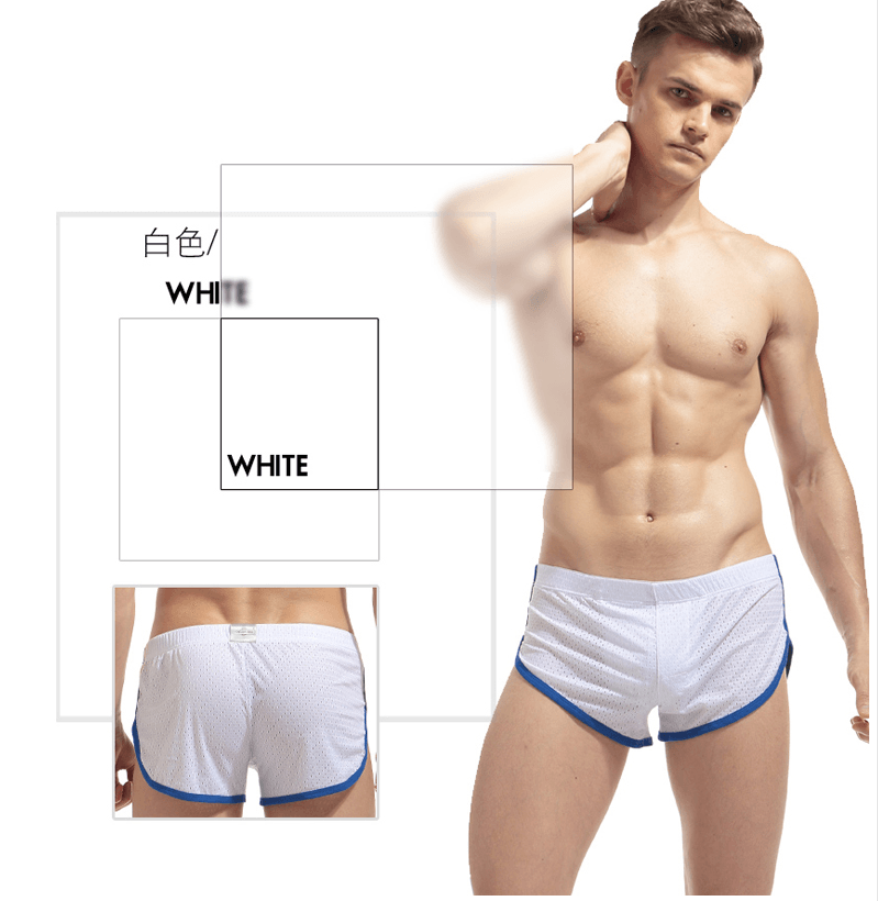 Men's underwear mesh hole trousers male loose boxer large size breathable sports underwear comfortable sleep pants - Bloomjay