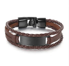 Add flair with our black multilayer leather bracelet for men, a stylish bangle jewelry piece. - Bloomjay