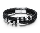 Add flair with our black multilayer leather bracelet for men, a stylish bangle jewelry piece. - Bloomjay