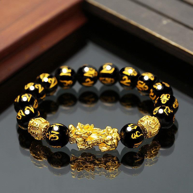Embrace the spirit of Vietnam with our Sand Gold Brave Bracelet, a unisex piece featuring obsidian for a touch of exotic elegance. - Bloomjay