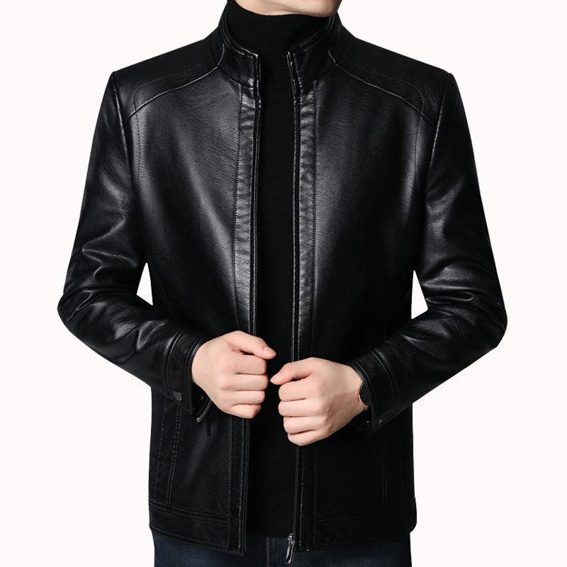 Middle-Aged And Elderly Men's Leather Jackets - Bloomjay
