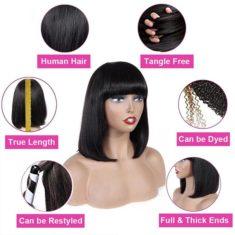 Women's Hand-Cranked Hair, Real Hair Headdress, Human Hair Wavy Wig - Bloomjay