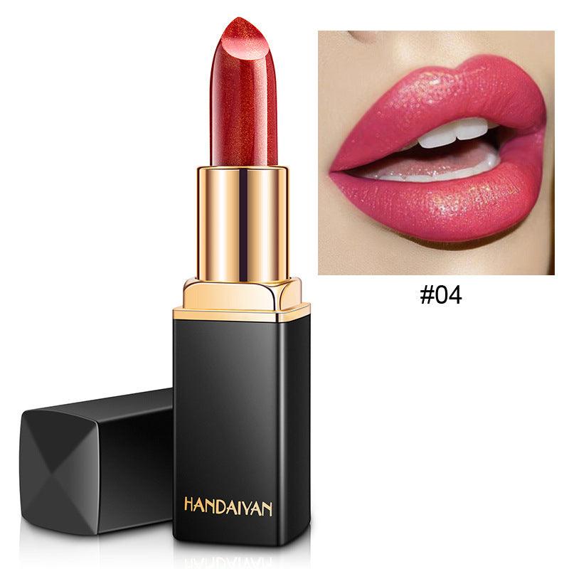 Shiny Metallic Lipstick Pearlescent Color Temperature Change Lipstick Gilt Lipstick - Bloomjay