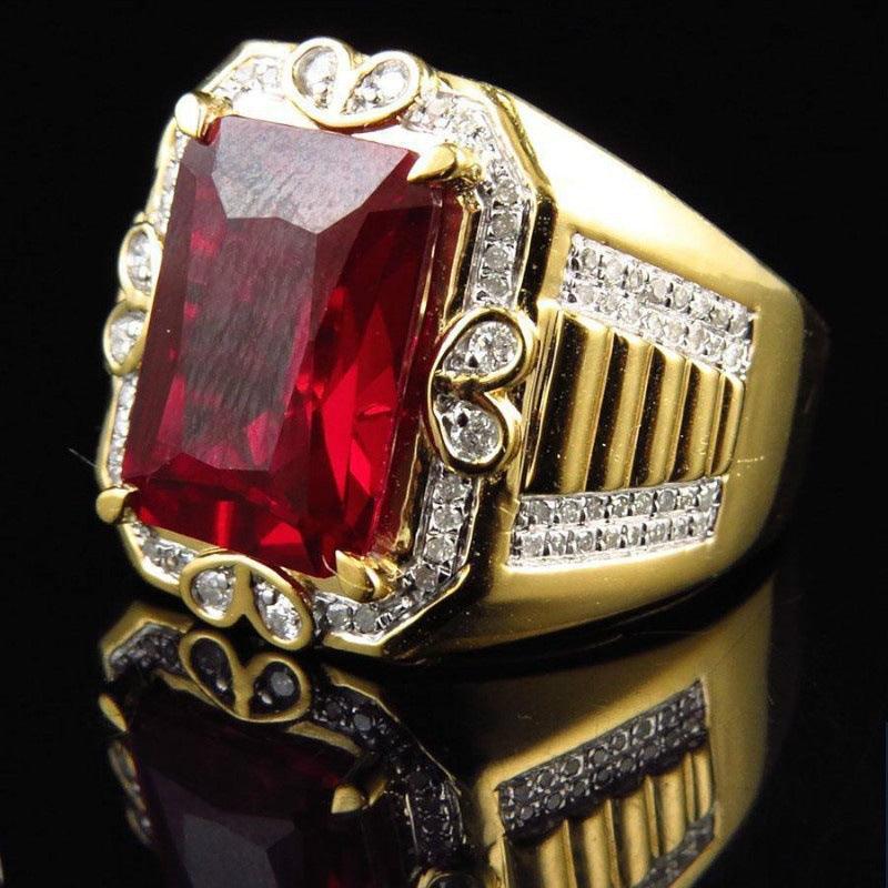 Adorn yourself with our Copper Gilded Red Zircon Ring for a bold and stylish statement. - Bloomjay