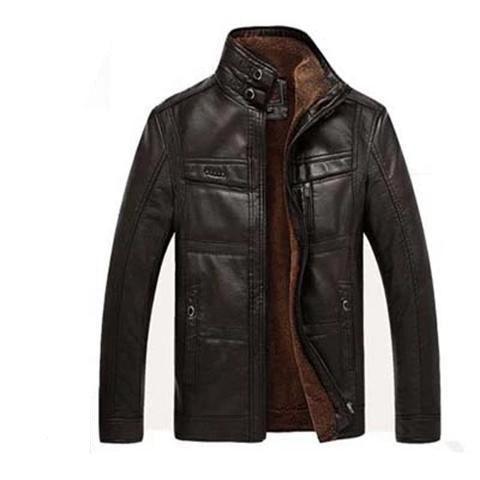 Men's Leather Jackets For Winter Jacket Men And Coats Leather Male Coat For Brand Men's Oblique Zipper Winter Down Biker Jacket - Bloomjay