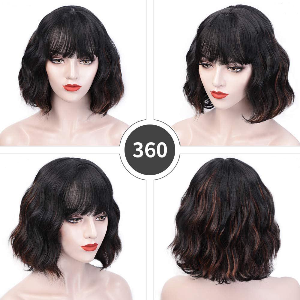 European And American Wigs Black Ladies Short Curly Hair Wig Set - Bloomjay