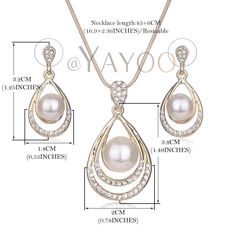 Enhance your sophistication with our pearl jewelry set, a perfect ensemble tailored for women. - Bloomjay