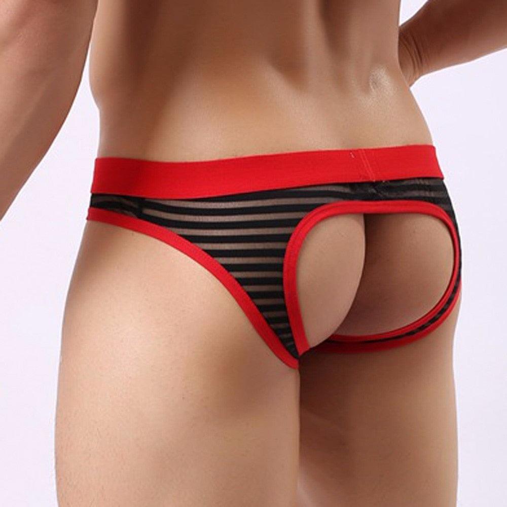 Leaky Hip Mens Sexy Underwear Hollow Breathe Underwear Mesh Underpants Briefs Bulge Pouch Shorts Male Panties Cueca Gay - Bloomjay