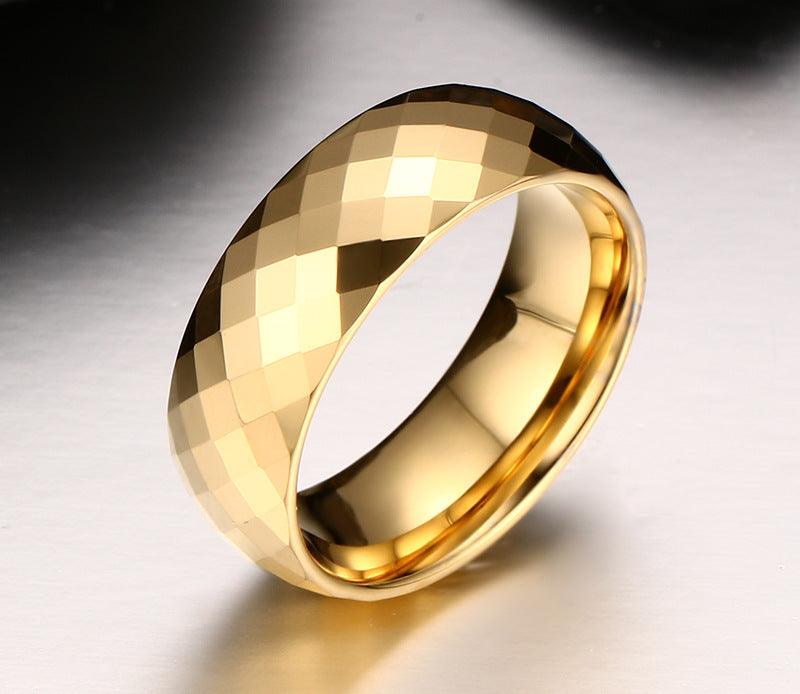 Men Ring Tungsten Jewelry Gold Color - Bloomjay