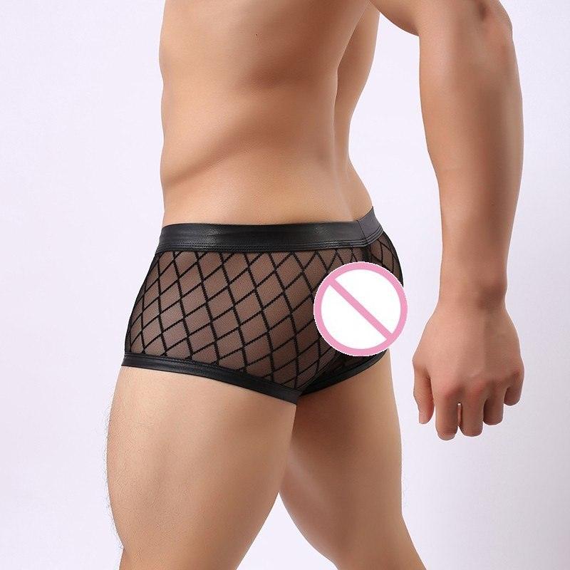 Diamond mesh sexy breathable boxer men's underwear - Bloomjay