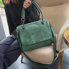 Matte Women Scrub Female Shoulder Bags Large Capacity Matcha Green PU Leather Lady Totes Boston Bag for Travel Hand Bags - Bloomjay