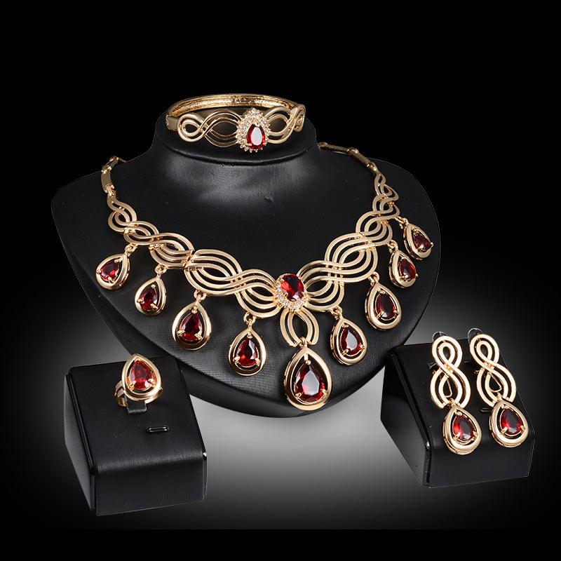 Enhance your style with our Fashion Gems Necklace and Earrings Set, a perfect blend of trendy alloy jewelry. - Bloomjay