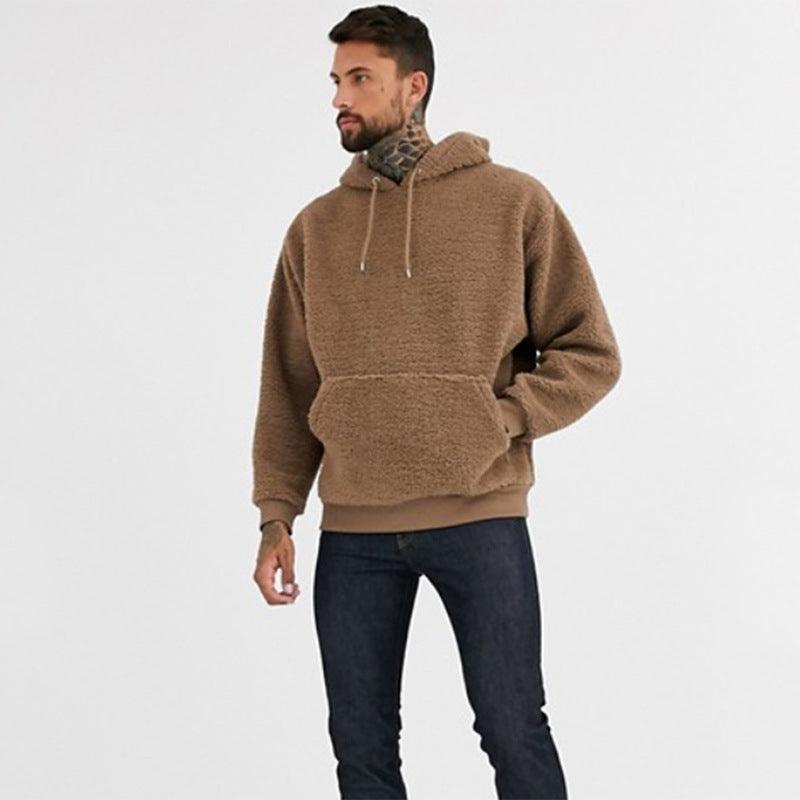 Hooded Pullover Men's Plush Long Sleeve Clothes - Bloomjay