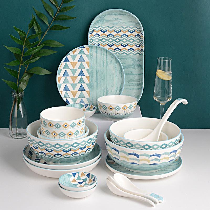 Nordic Ins Style Geometric Ceramic Dishes And Tableware - Bloomjay