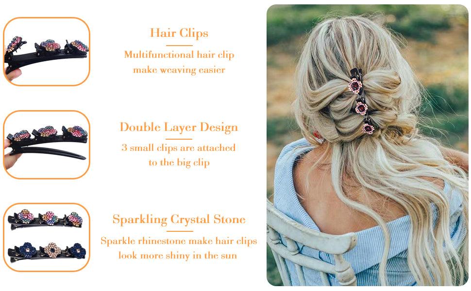 8PCS Crystal Hair Clips: Clover Hairpins. Women's Accessories. - Bloomjay