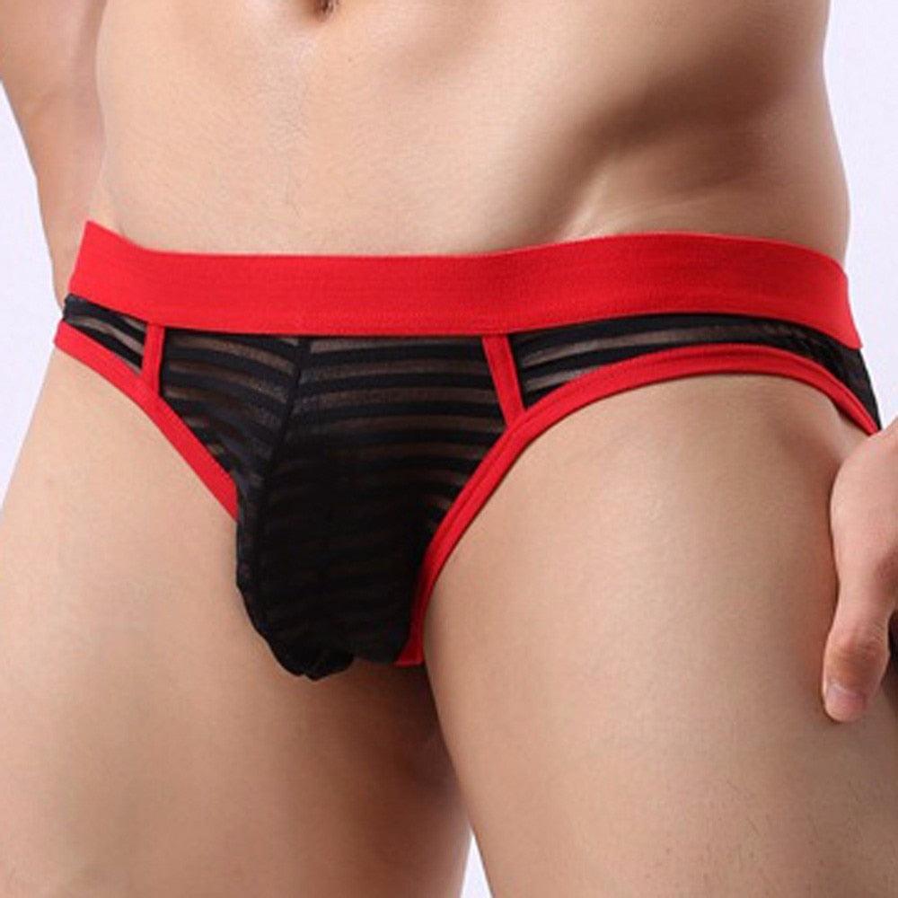 Leaky Hip Mens Sexy Underwear Hollow Breathe Underwear Mesh Underpants Briefs Bulge Pouch Shorts Male Panties Cueca Gay - Bloomjay
