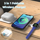 3-in-1 Foldable Charger: Magnetic, Multi-device Charging for Phones and Gadgets.