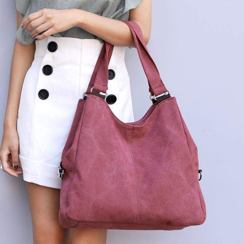 Canvas Shoulder Bag Tote Ladies Hand Bags Luxury Handbags for Women Messenger Bags - Bloomjay