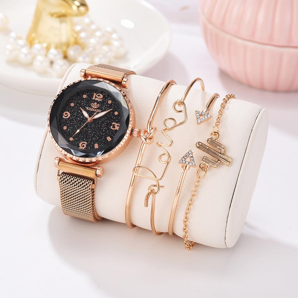 Women Watches Starry Sky Magnet Buckle Fashion Bracelet Wristwatch Roman Numeral Simple Clock Gift - Bloomjay