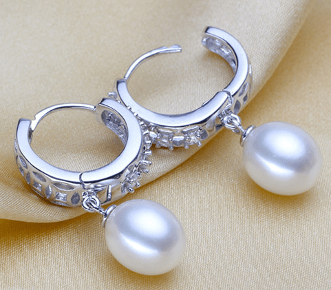 Adorn yourself with sophistication in our Freshwater Pearl Earrings – 925 Silver, offering fine white jewelry for women. - Bloomjay