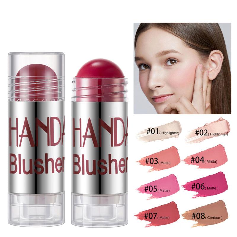 Cheek Blusher Shimmer Blush Stick Face Makeup Highlighter Bronzer Contour Cream Long-lasting Facial Make Up Cosmetics - Bloomjay