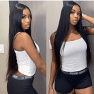 Women's Fashion Simple Human Hair Straight Wig - Bloomjay