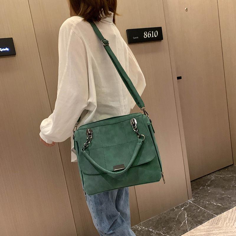 Matte Women Scrub Female Shoulder Bags Large Capacity Matcha Green PU Leather Lady Totes Boston Bag for Travel Hand Bags - Bloomjay