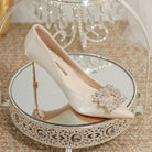 Wedding Dress Two-way Wear Pointed-toe Stiletto Bride Shallow Mouth Pumps Women High Heels - Bloomjay