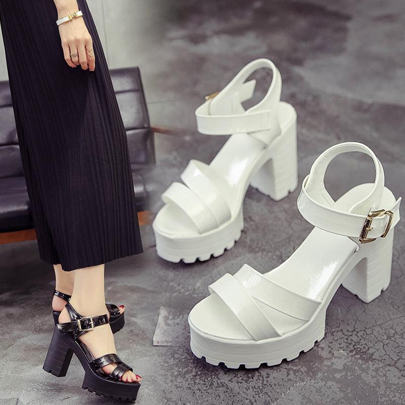 Roman Style Waterproof Platform High Heel Women Shoes - Bloomjay